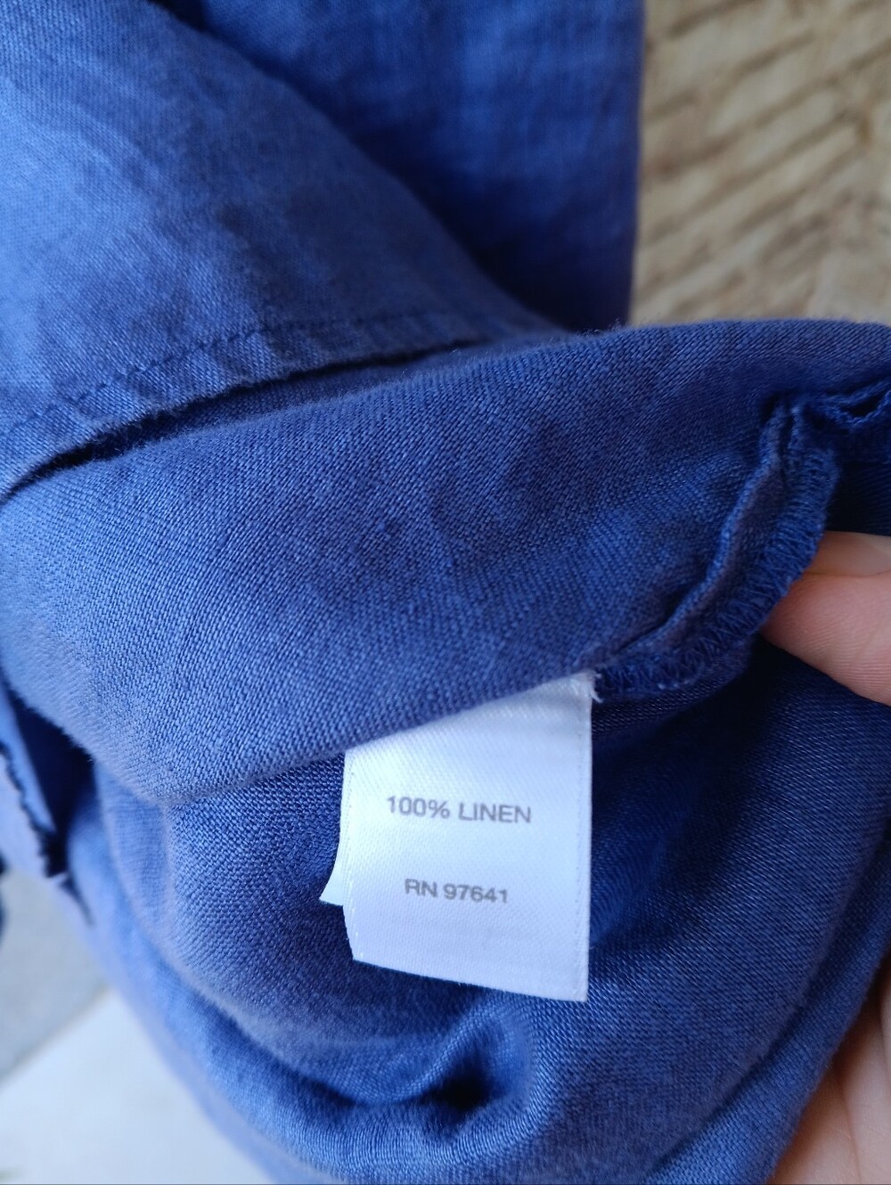 Lightweight Blue Linen Button-Up Shirt - Picture 5 of 6